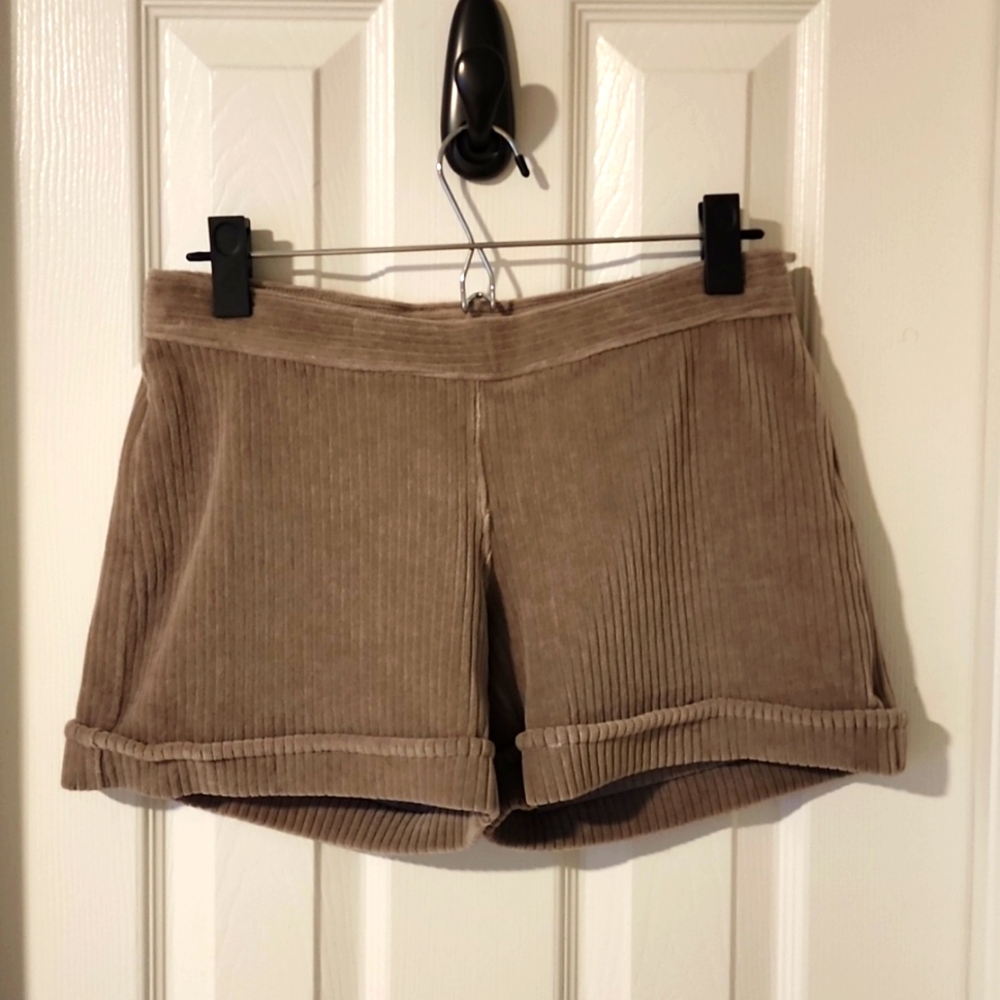 Mocha Corduroy Mid-Rise Shorts